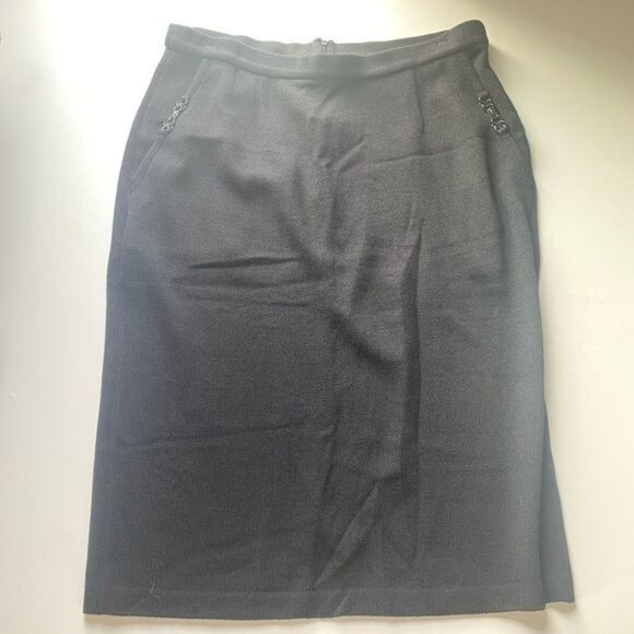 St. John knits evening Black pencil skirt, size 12. - Picture 3 of 10